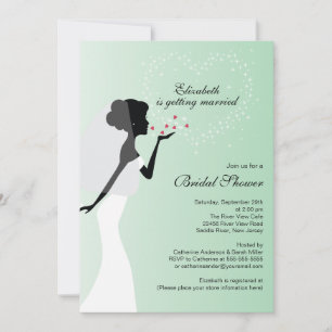 Modern Kissing Bride Bridal Dusche Einladung