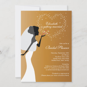 Modern Kissing Bride Bridal Dusche Einladung