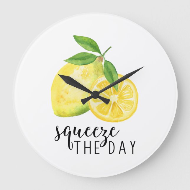 MODERN KITCHEN LEMON PUN GROßE WANDUHR (Vorderseite)