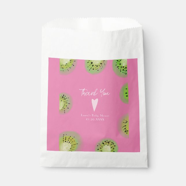 Modern Kiwi Fruit - Wasserfarbe Vielen Dank Geschenktütchen (Vorderseite)