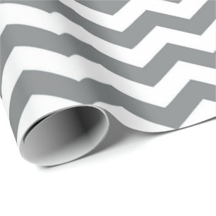Modern, klassisch, elegante graue weiße Chevron Geschenkpapier