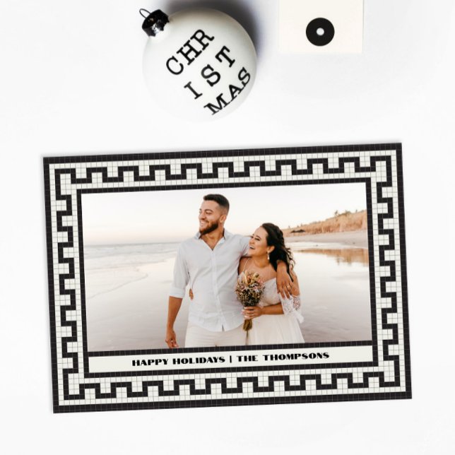 Modern klassische Weihnachtskarte Mosaik Tile Einladung (Von Creator hochgeladen)