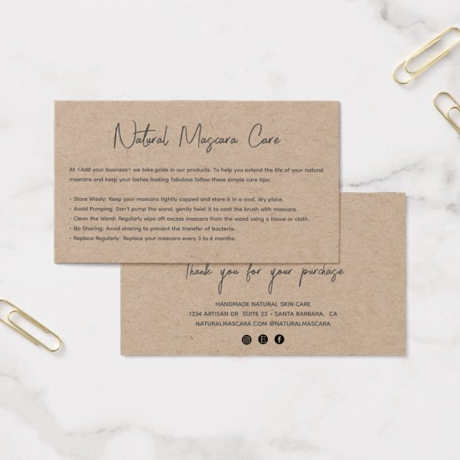Modern Kraft Paper Logo Mascara Kosmetik Pflege (Büro)