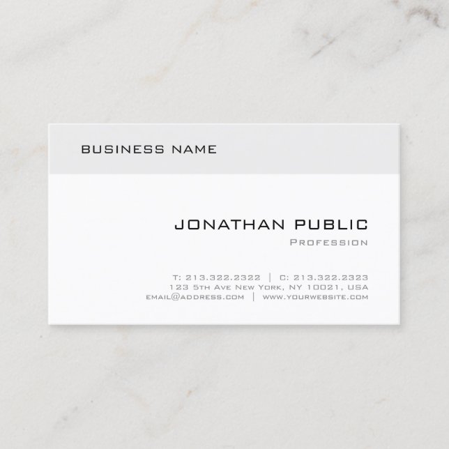 Modern kreativ Moderne Elegante einfache Vorlage Visitenkarte (Vorderseite)