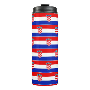 Modern Kroatien - Nationalflagge blau rot Thermosbecher