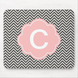 Modern, kühl, dunkler Kaffee und grauer Chevron Mousepad
