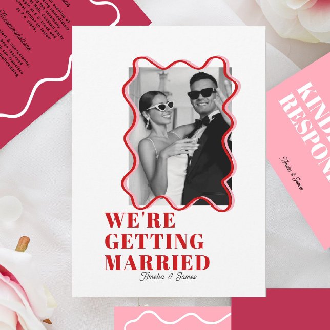 modern kühl funky Viva Magenta Wedding Einladung (Von Creator hochgeladen)