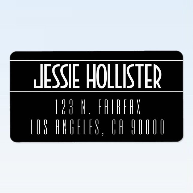 Modern kühl Schwarz/Weiß Adressaufkleber (Von Creator hochgeladen)