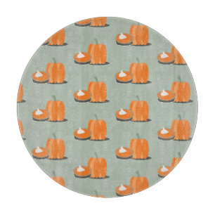Modern Kürbis-Kürbiskuchen-Muster Grün Schneidebrett
