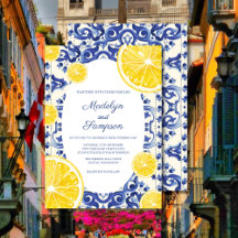 Modern La Dolce vita Lemon Hochzeit Einladung