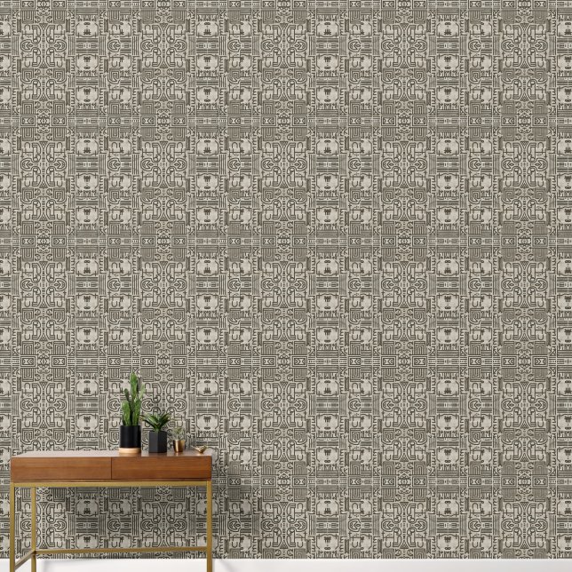 Modern Labyrinth (hieroglyphic + sand) Luxury Tapete (Hausflur)