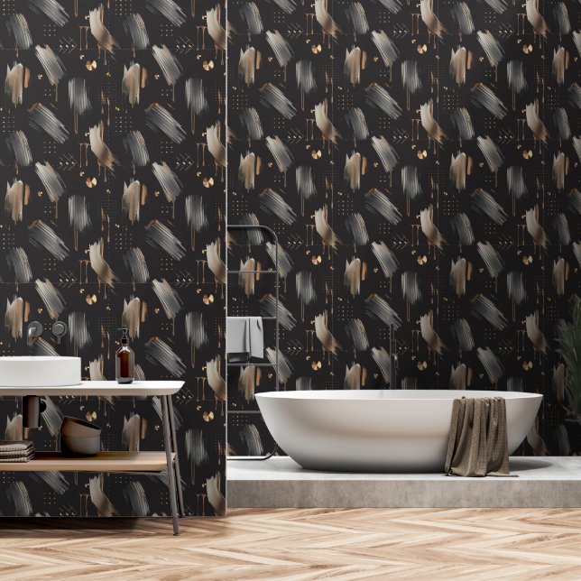 Modern Labyrinth (Metallic Paint) Luxury Tapete (Badezimmer)