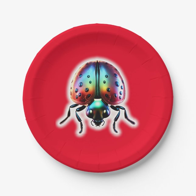 Modern Ladybug Pappteller (Vorderseite)
