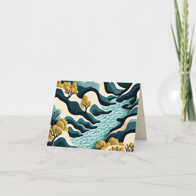 Modern Landscape Feiertagskarte (Vorderseite)