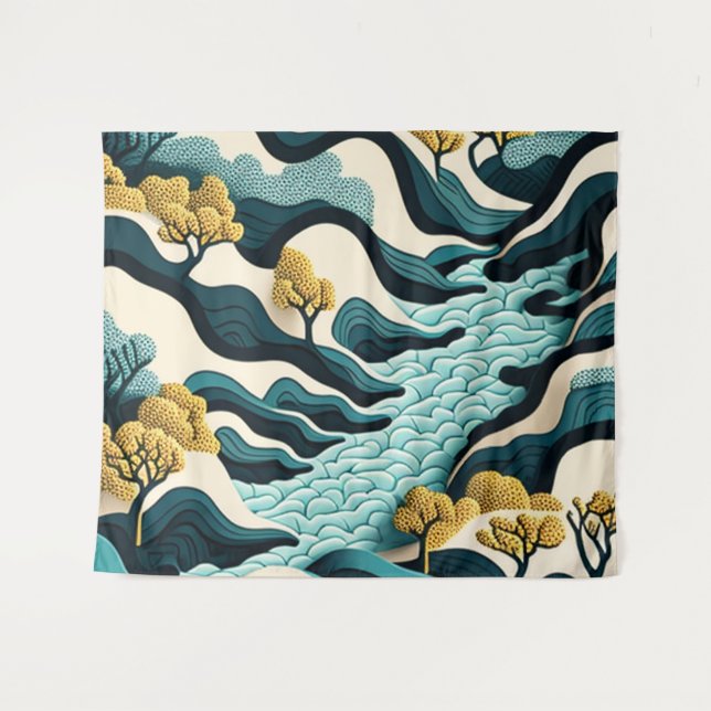Modern Landscape Wandteppich (Vorderseite (Horizontal))