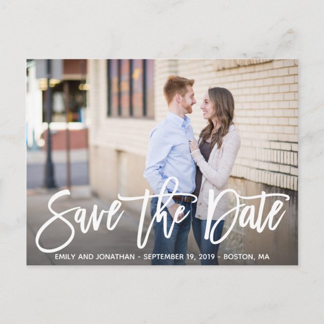 Modern Landschaftsbild Save the Date Postkarte (Vorderseite)