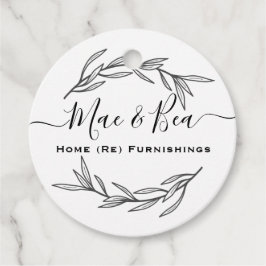 Modern Laurel Leaf Tag Geschenkanhänger