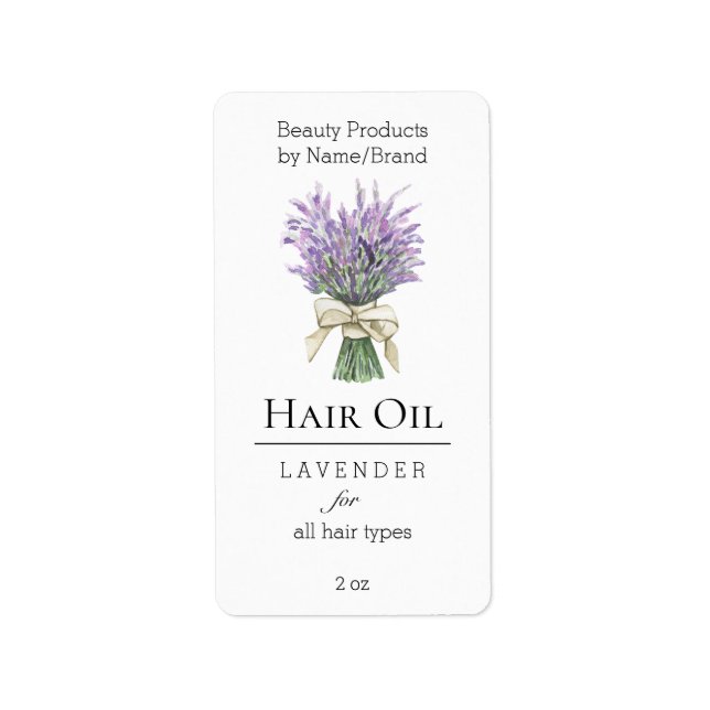 Modern Lavendel Beauty - Markenzeichen für Haarpro Adressaufkleber (Vorne)