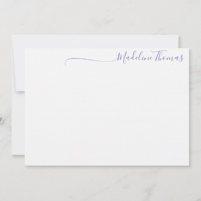 Modern Lavendel Script Calligraphy name card Mitteilungskarte (Vorderseite)