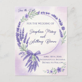 Modern Lavendel Typografy Save the Date Postcard Ankündigungspostkarte