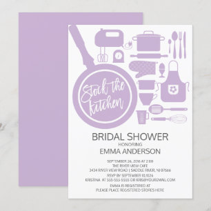 Modern Lavender Kitchen Bridal Dusche Einladung