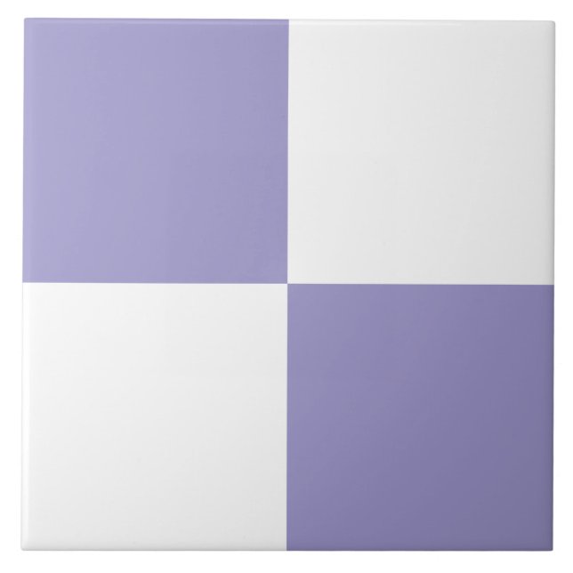 Modern Lavender White Checkered Ceramic Tile Fliese (Vorderseite)