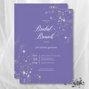 Modern Lavender White Glam Diamonds Bridal Brunch Einladung