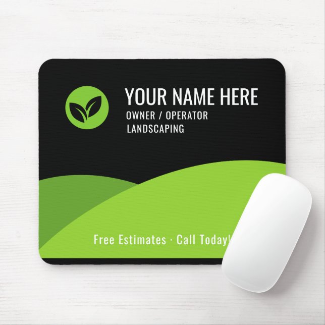 Modern Lawn Care Landscaping Business Mousepad (Mit Mouse)