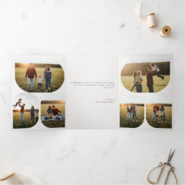 Modern Layout Family Photo Christmas Holiday Dreifach Gefaltete Einladung