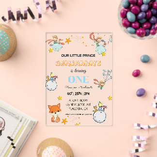 Modern Le Petit Prince Birthday Party Welcome Sign Acryleinladungen