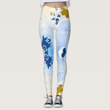 modern leggings in blue camouflage