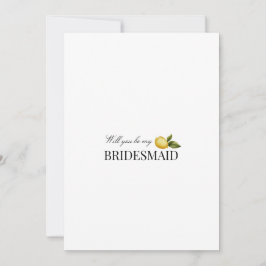 Modern Lemon Bridesmaid Vorschlag Card Save The Date