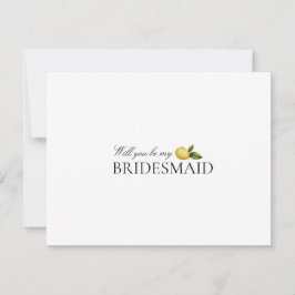Modern Lemon Bridesmaid Vorschlag Card Save The Date