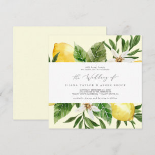 Modern Lemon Einladung zur Hochzeit auf dem Gelb