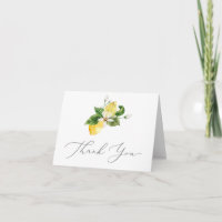Modern Lemon Garden Wedding Danke Card