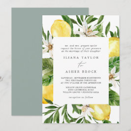 Modern Lemon Garden Wedding Einladung