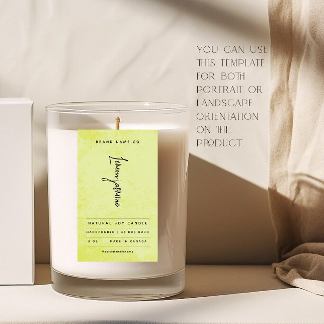 Modern Lemon Green Rustic Label Rechteckiger Aufkleber (Von Creator hochgeladen)