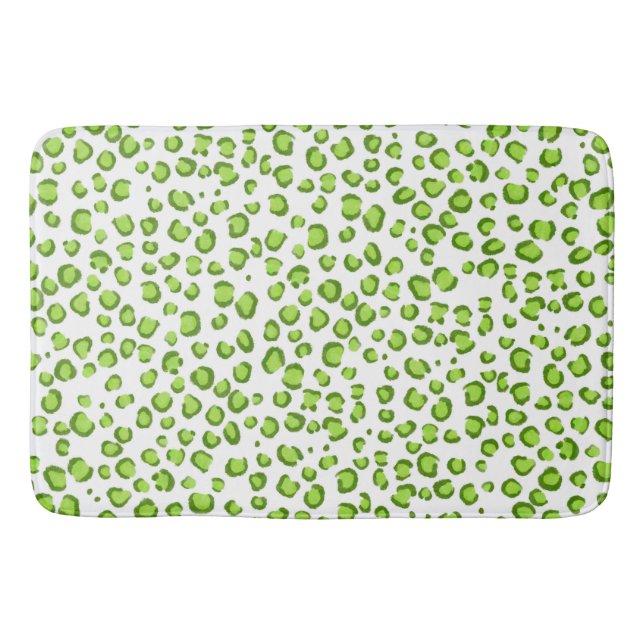 Modern Leopard Animal Print Muster Green Badematte (Vorderseite)