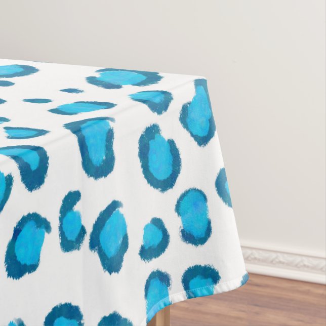 Modern Leopard Blue Patterns Animal Print Tischdecke (Beispiel)
