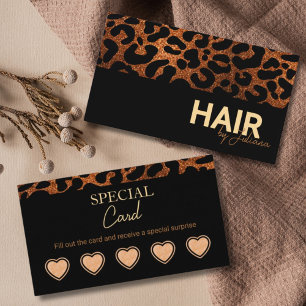 Modern Leopard Cheetah Beauty Salon Loyalkarte Visitenkarte