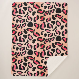 Modern Leopard Pattern Animal Print Sherpadecke