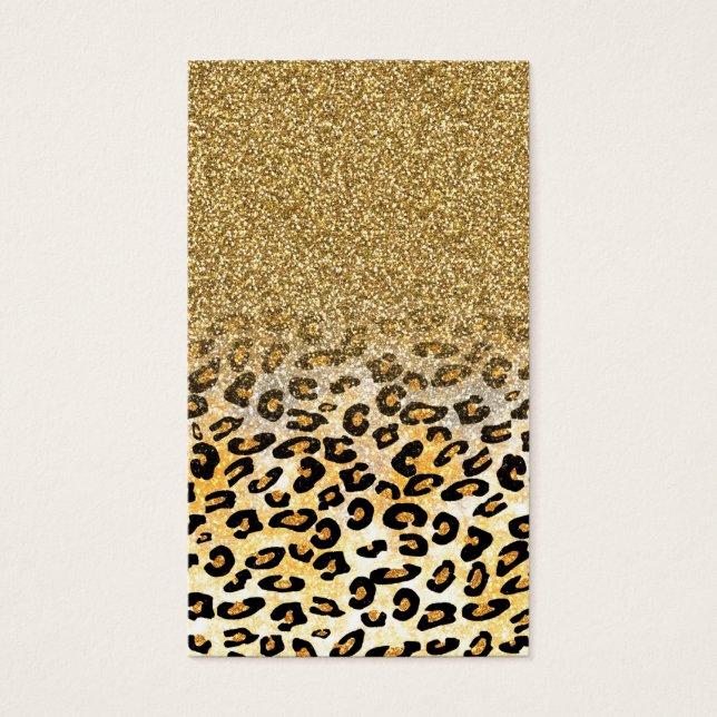 Modern Leopard Pattern Gold Glitzer Ombre (Vorderseite)