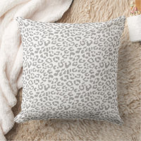 Modern Leopard Pewter Graues Tierdruckmuster