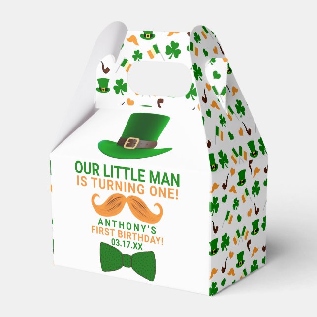 Modern Leprechaun St. Patrick's any Age Birthday Geschenkschachtel (Vorderseite)