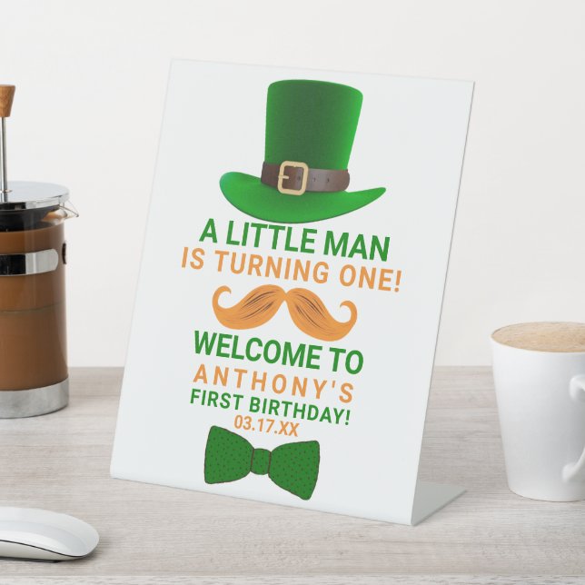Modern Leprechaun St. Patrick's any Age Birthday Sockelschild (In SItu)
