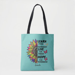 Modern lernen von gestern Zitate Sonnenblumen Girl Tasche