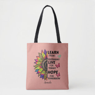 Modern lernen von gestern Zitate Sonnenblumen Girl Tasche