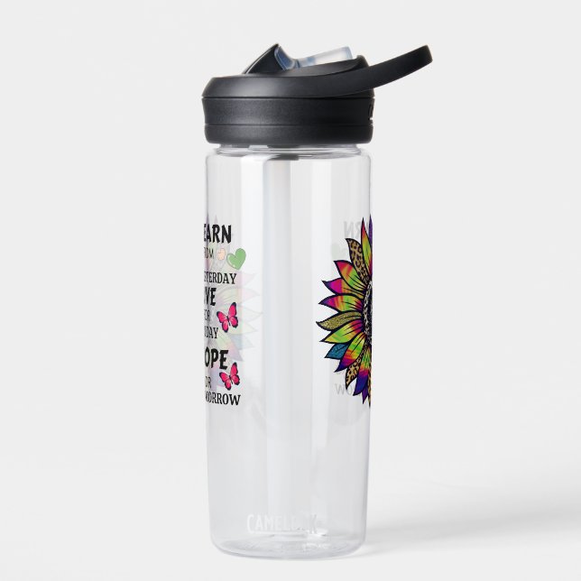 Modern lernen von gestern Zitate Sonnenblumen Name Trinkflasche (Links)
