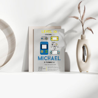 Modern level 10 Video Game Birthday Party Einladung