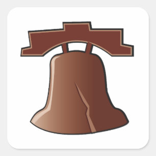 Modern Liberty Bell Patriotic Philadelphia Icon Quadratischer Aufkleber